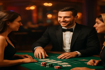 সোনালি কয়েন ও রুলেটের গতিশীল ক্যাসিনো দৃশ্য